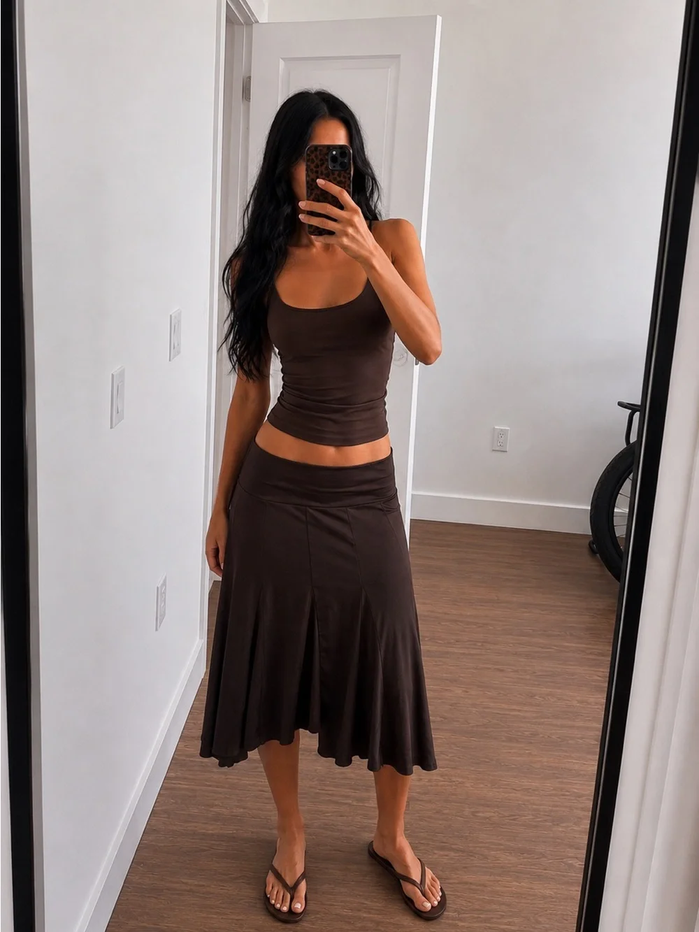 Micheal Kors Vintage Midi Brown Fairy Skirt